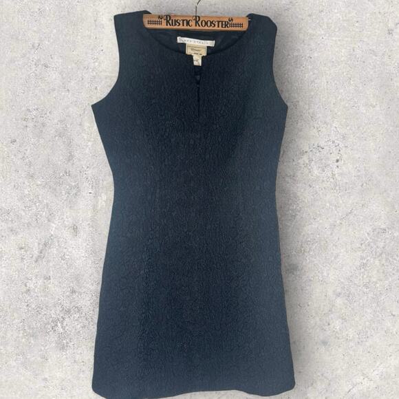 Max Studio Black Floral Textured Sleeveless Baroque Midi Dress – Size 8 LBD - Picture 5 of 10